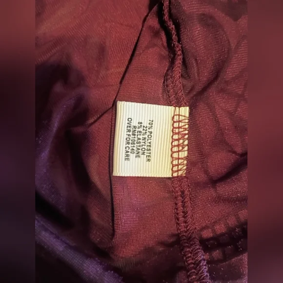 Ultra Pink Burnt Velvet Women's Patterned Top in Deep Burgundy Sz L - Picture 8 of 9